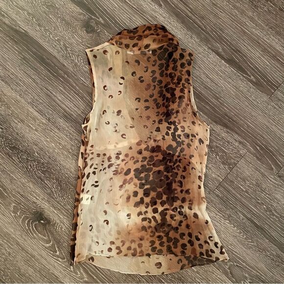 Chaiken leopard double cowl sleeveless blouse - Picture 7 of 7